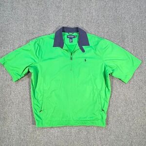 Polo Golf Ralph Lauren Polo Men Large Green Quarter Zip Short Sleeve